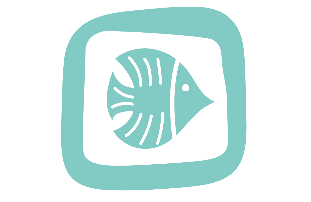Single fish icon in aqua