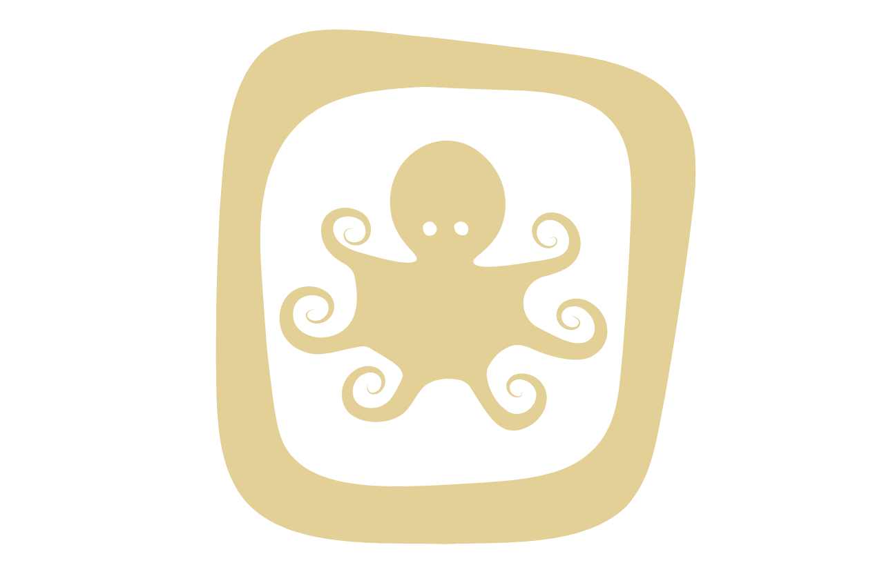 Octopus icon in sand yellow