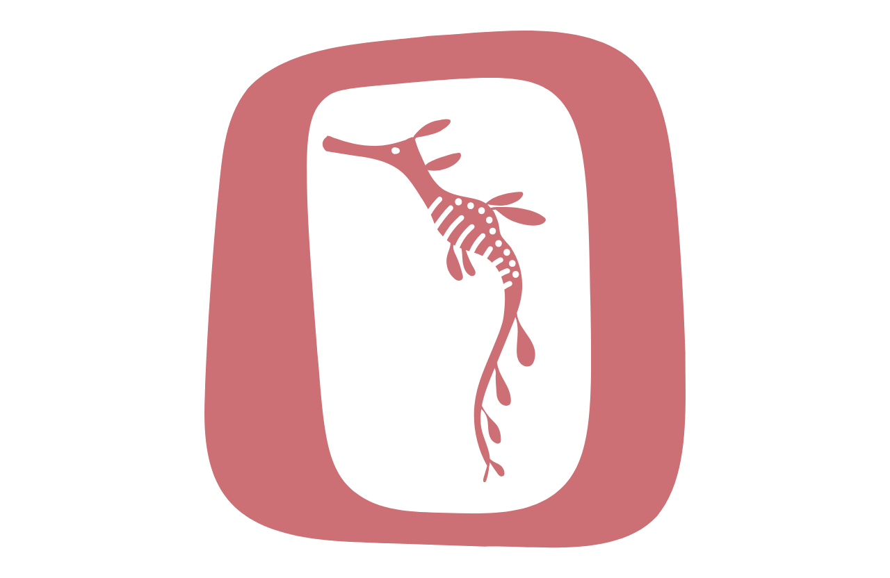 Sea dragon icon in pink