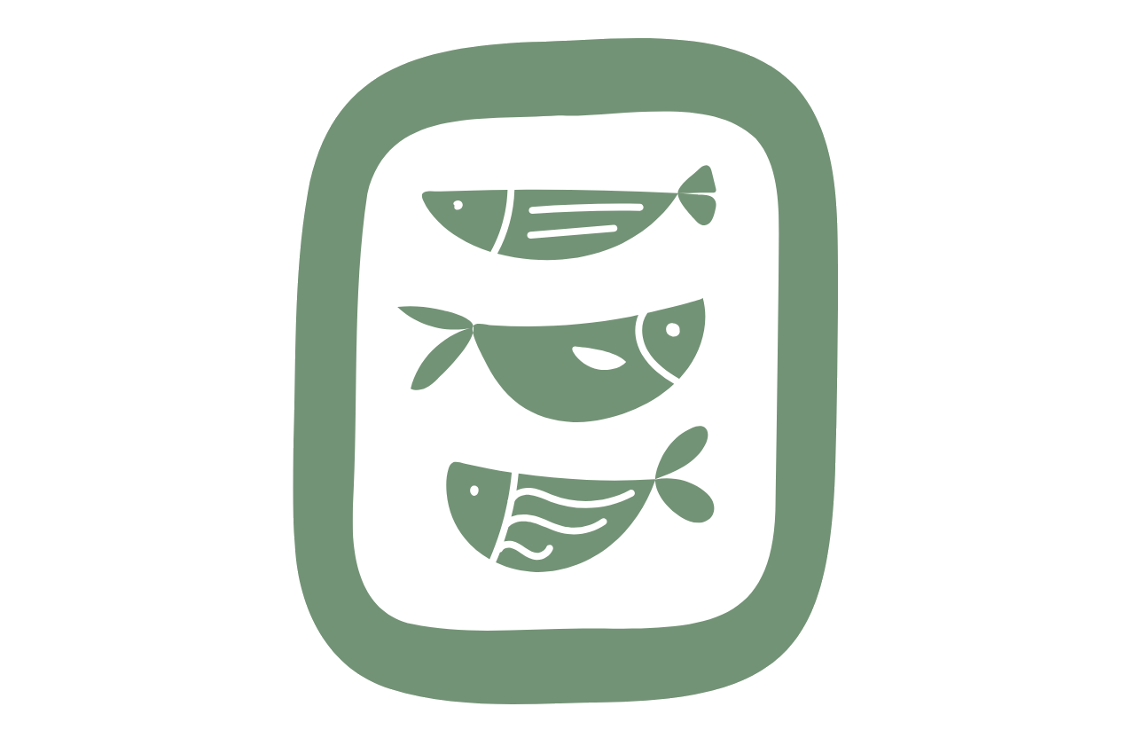 Three fish icon in green